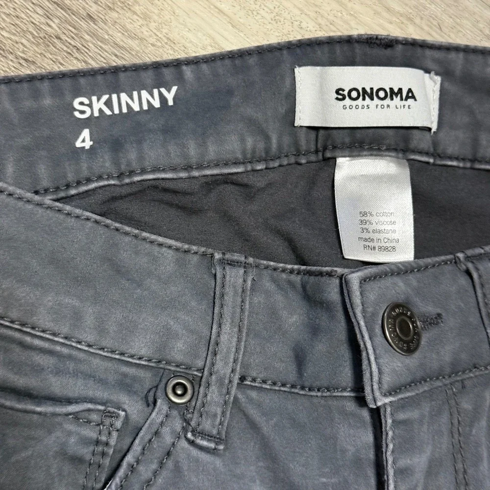 Sonoma Skinny Jeans Gray Women's Size 4 Cotton Blend‎ Stretch Pants